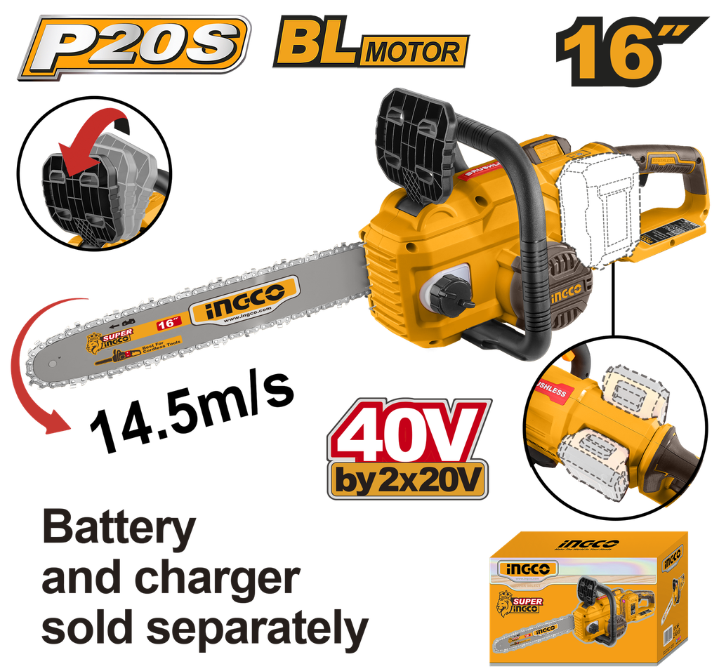 MOTOSIERRA 16" 40V *No incluye Carg/Bat