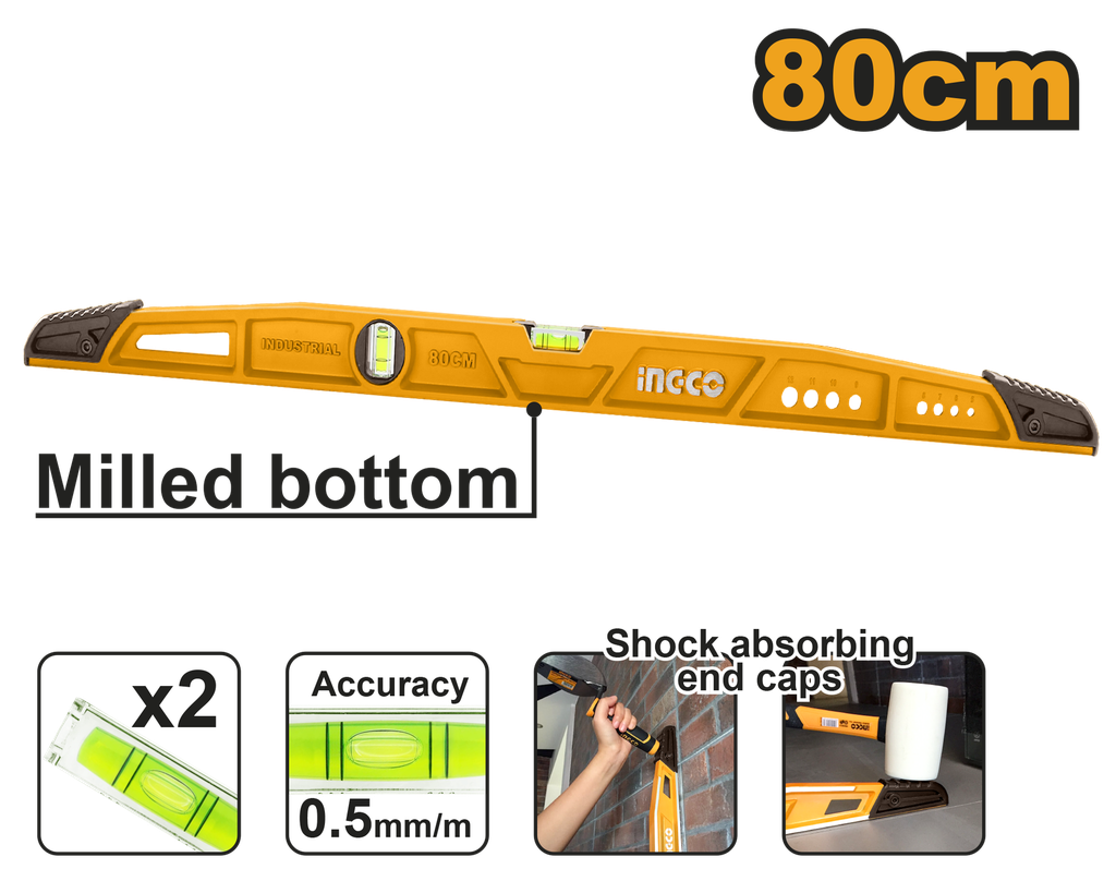 NIVEL ALBAÑIL ANTICHOQUE 80cm