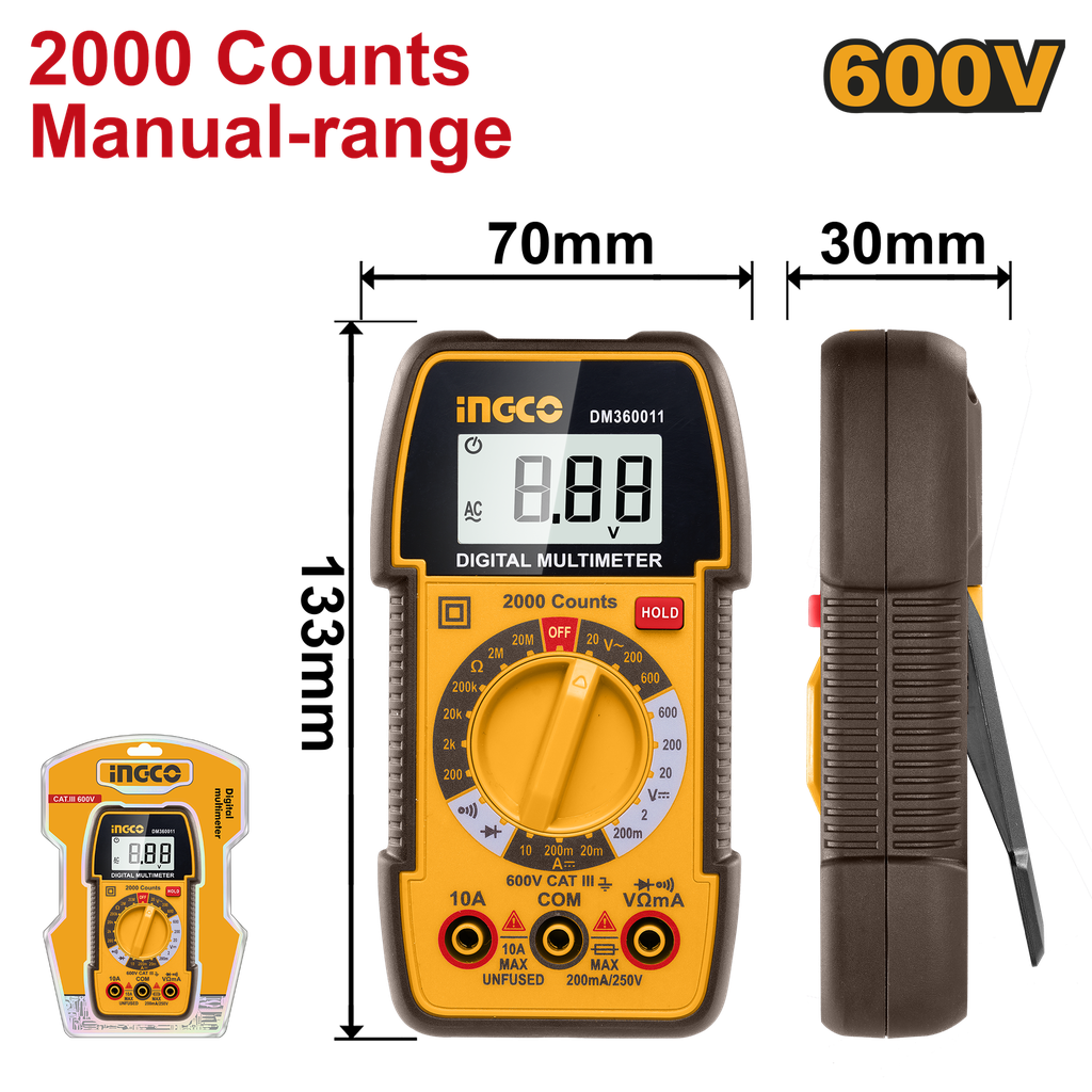 MULTIMETRO DIGITAL 600v