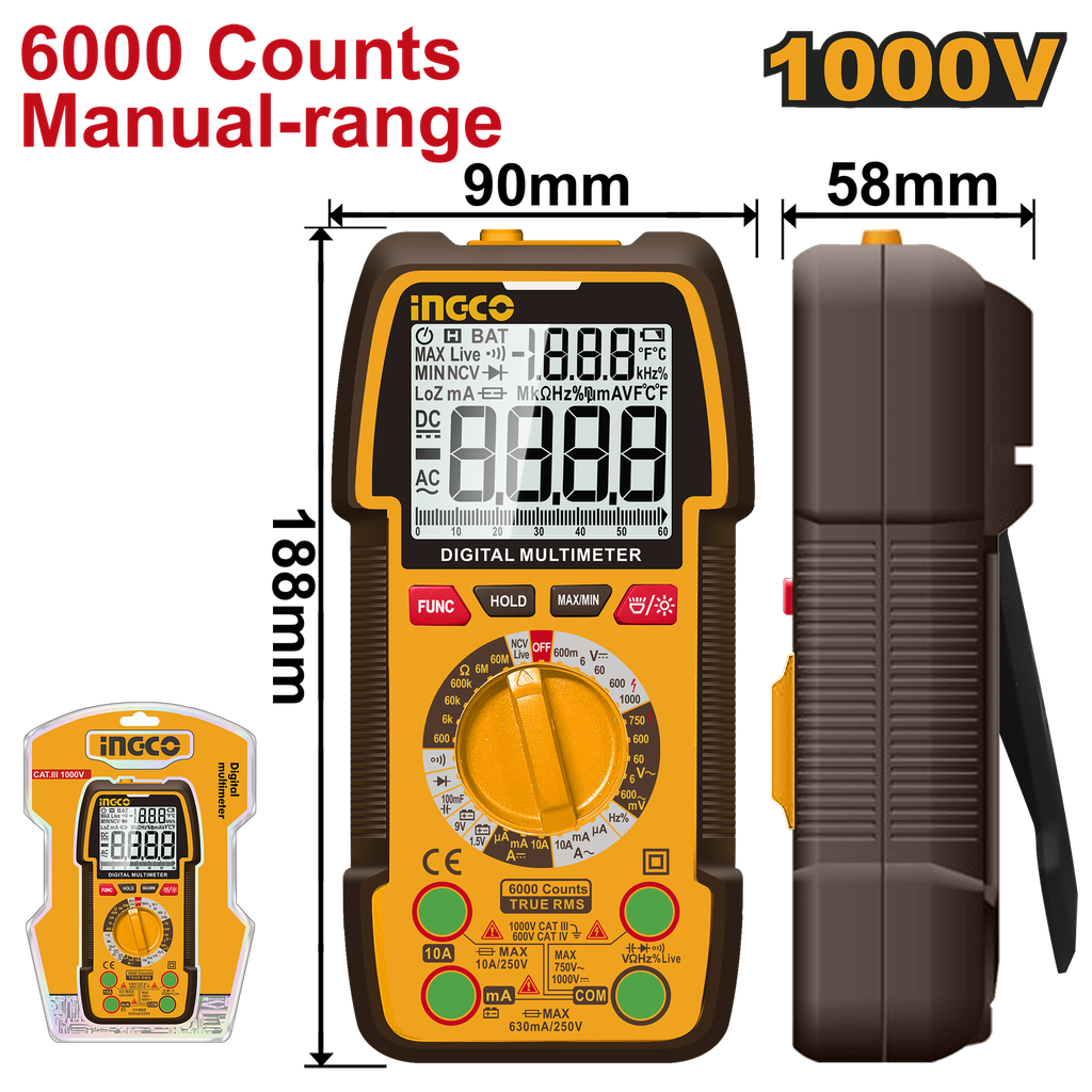 MULTIMETRO DIGITAL 1000v