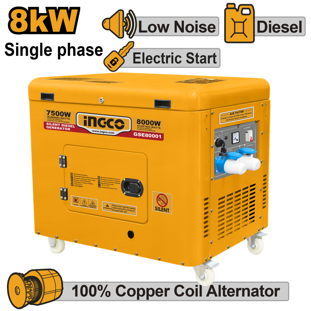 GENERADOR SILENCIOSO DIESEL 8.0KW GSE80001