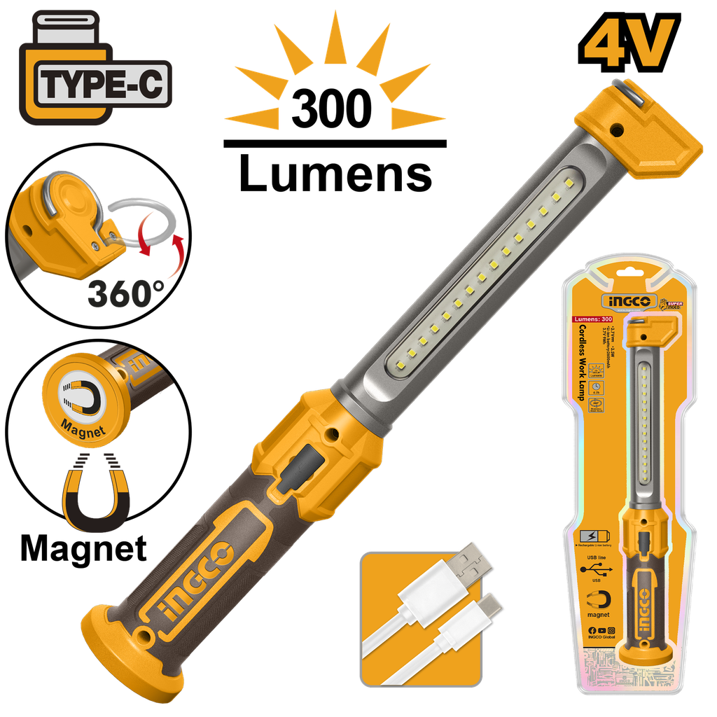 LAMPARA DE TRABAJO 4 V CARGA USB