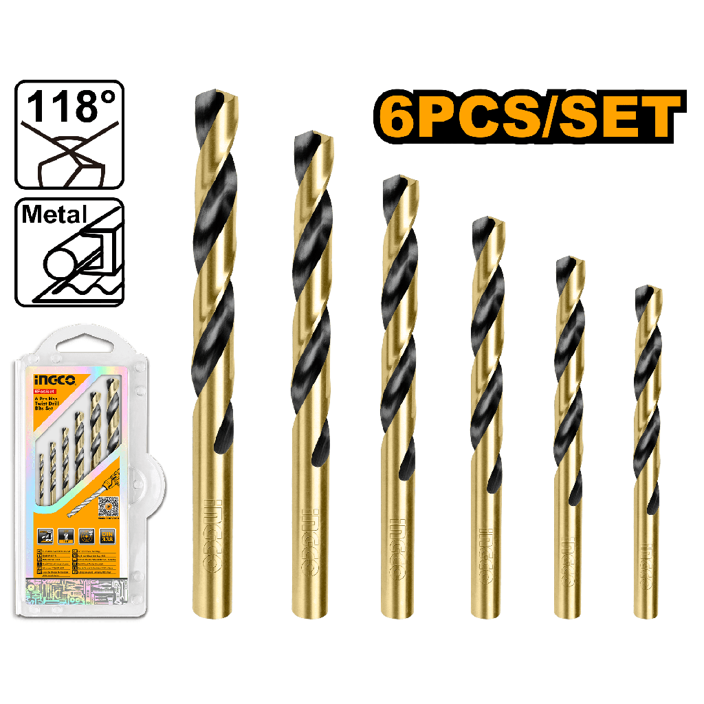 JUEGO 6 BROCAS HELICOIDALES HSS