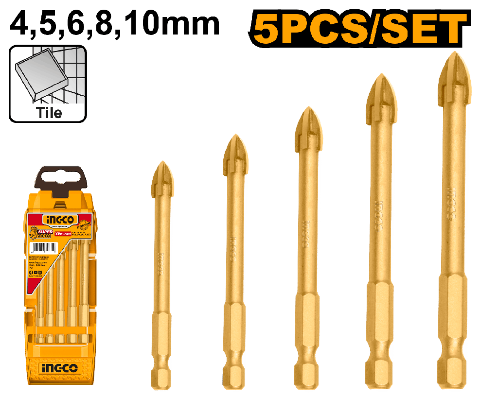 SET 5 PCS BROCAS DE CERAMICA/CRISTAL