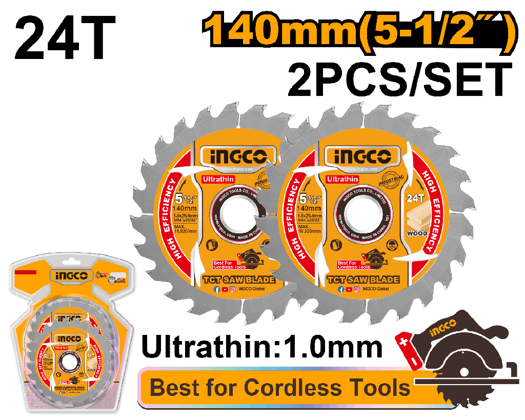 2 DISCOS  SIERRA CIRCULAR 140mm