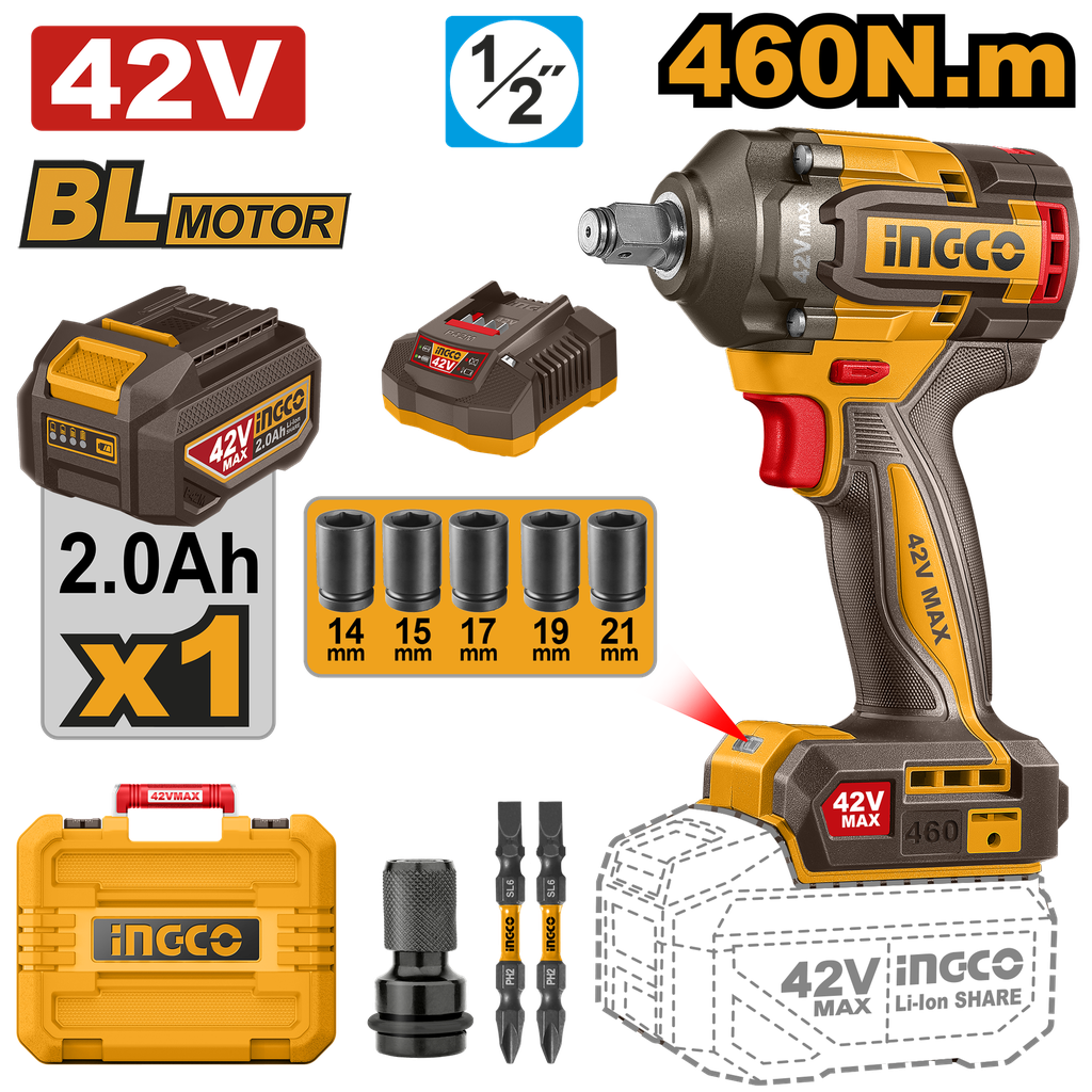 LLAVE DE IMPACTO 460 Nm 42 V