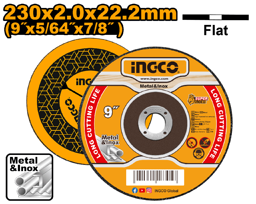 DISCO CORTE METAL-INOX ULTRAFINO 230mm