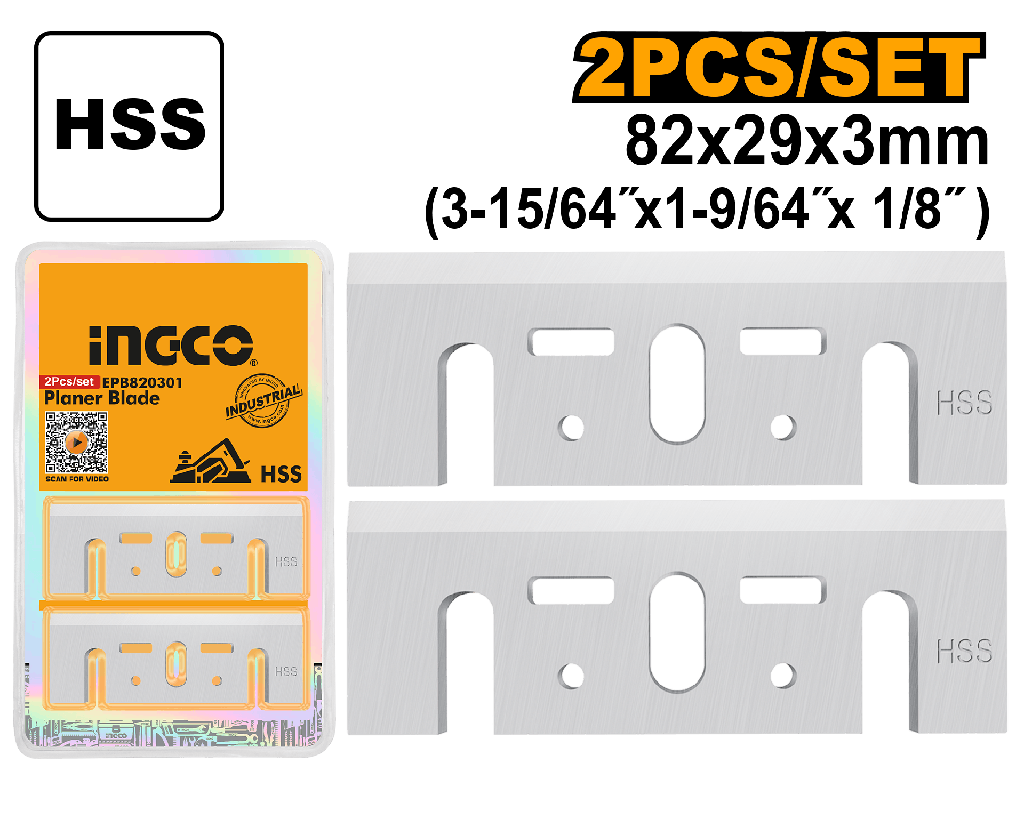 BLISTER  2 PCS  CUCHILLA CEPILLO INGCO EPB820301
