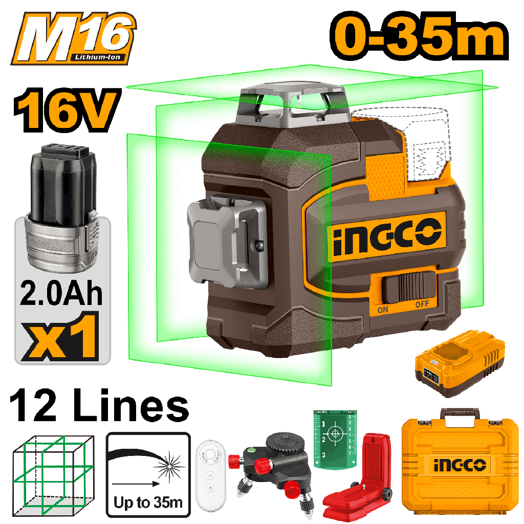 LASER 3D LINEA VERDE AUTONIVELANTE 0-35m