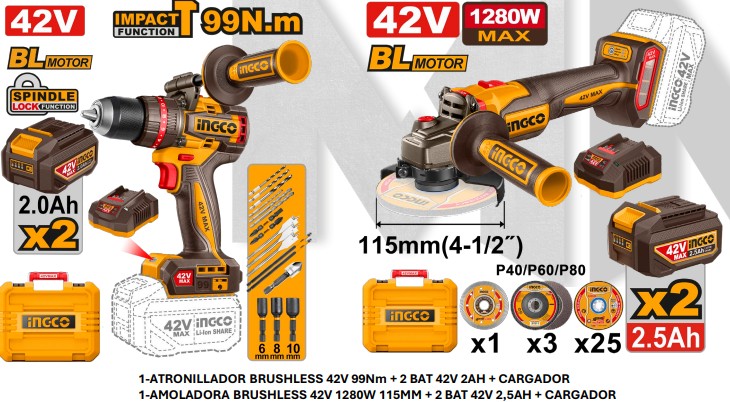 PACK 42V CIDLI429982E + CAGLI4128112E