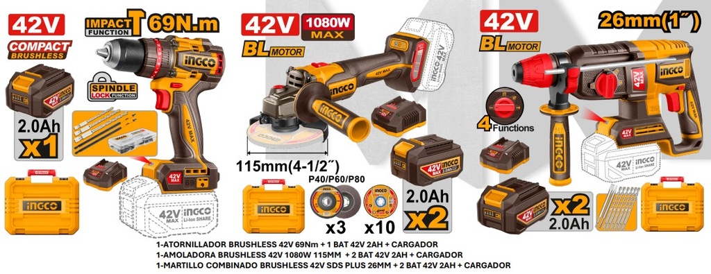PACK 42V CIDLI426981E + CAGLI4108112E + CRHLI422682E