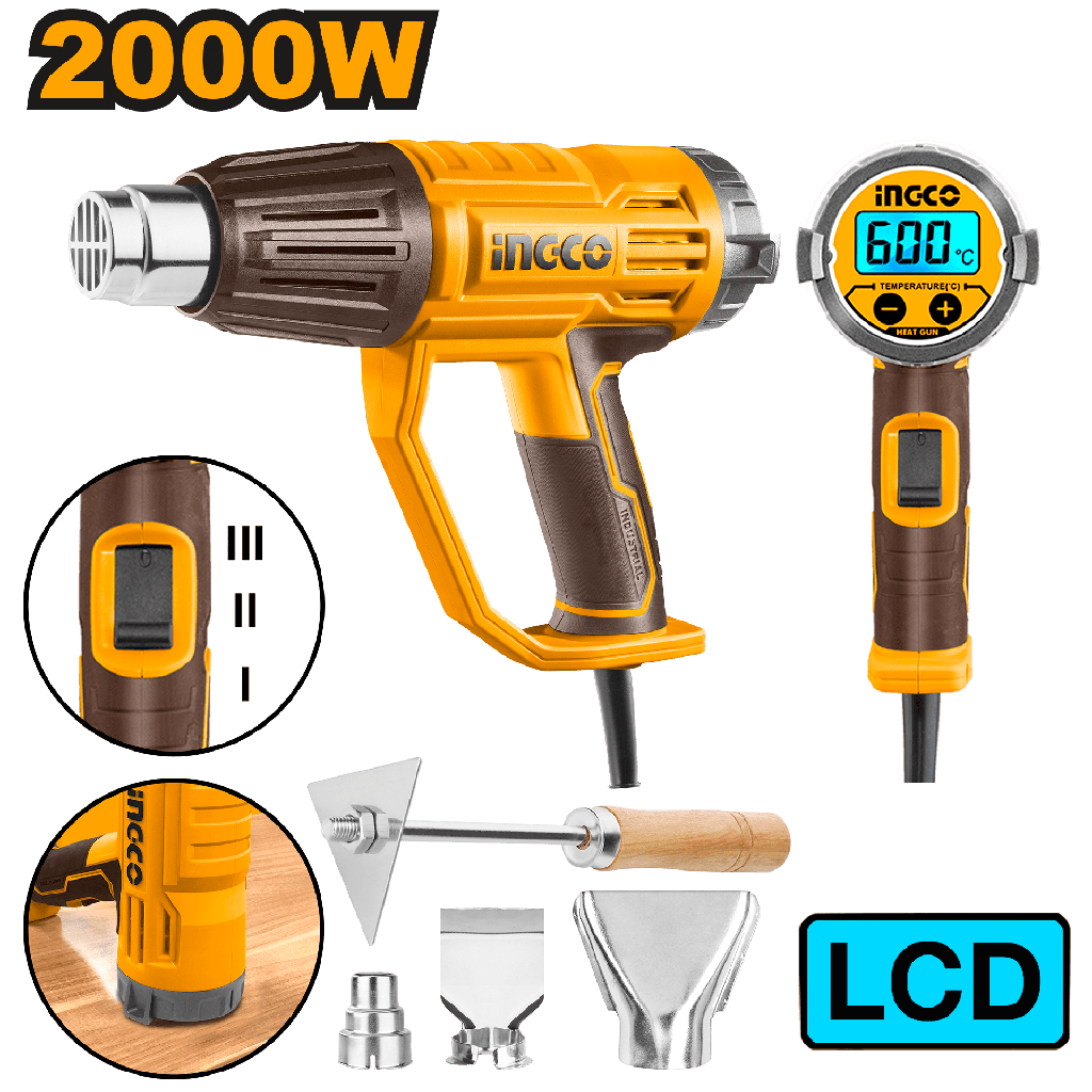 PISTOLA AIRE CALIENTE DIGITAL 2000w REGULABLE