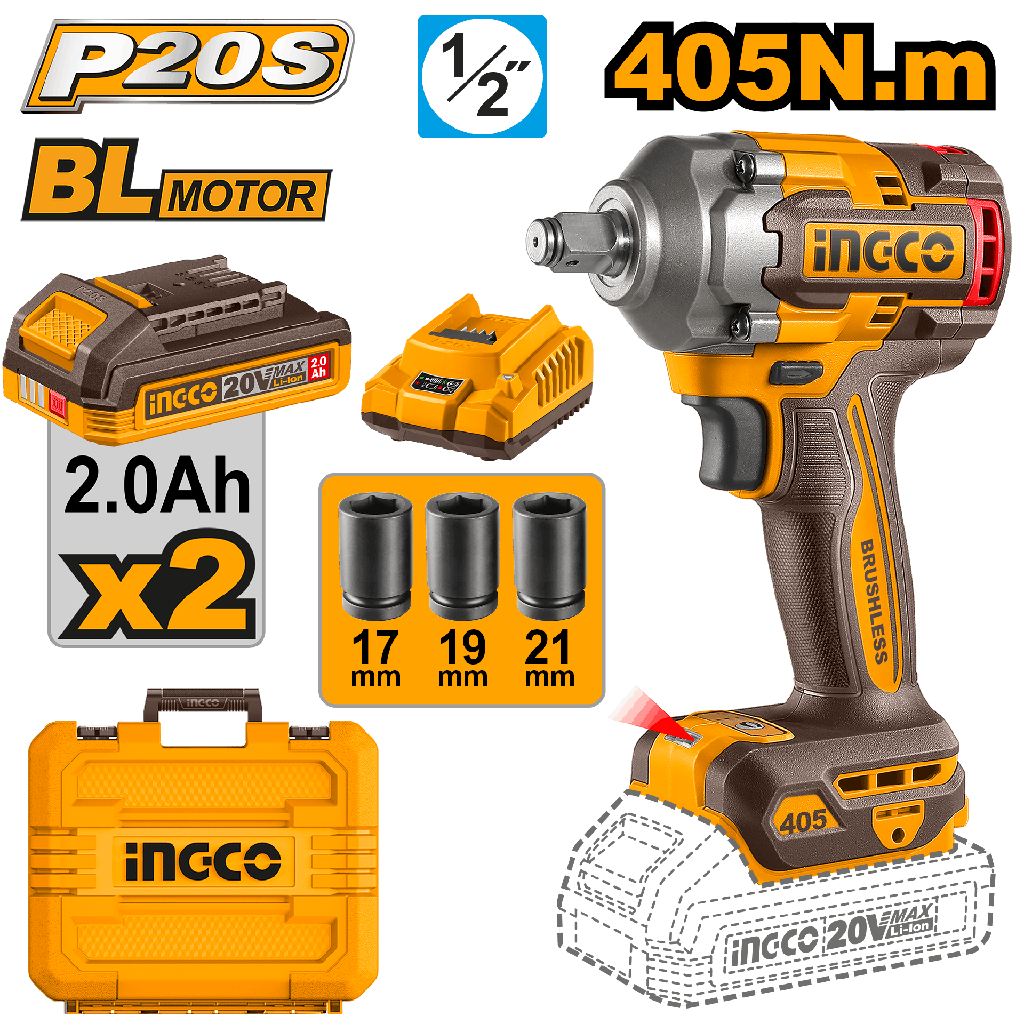 LLAVE IMPACTO 1/2" 405 Nm