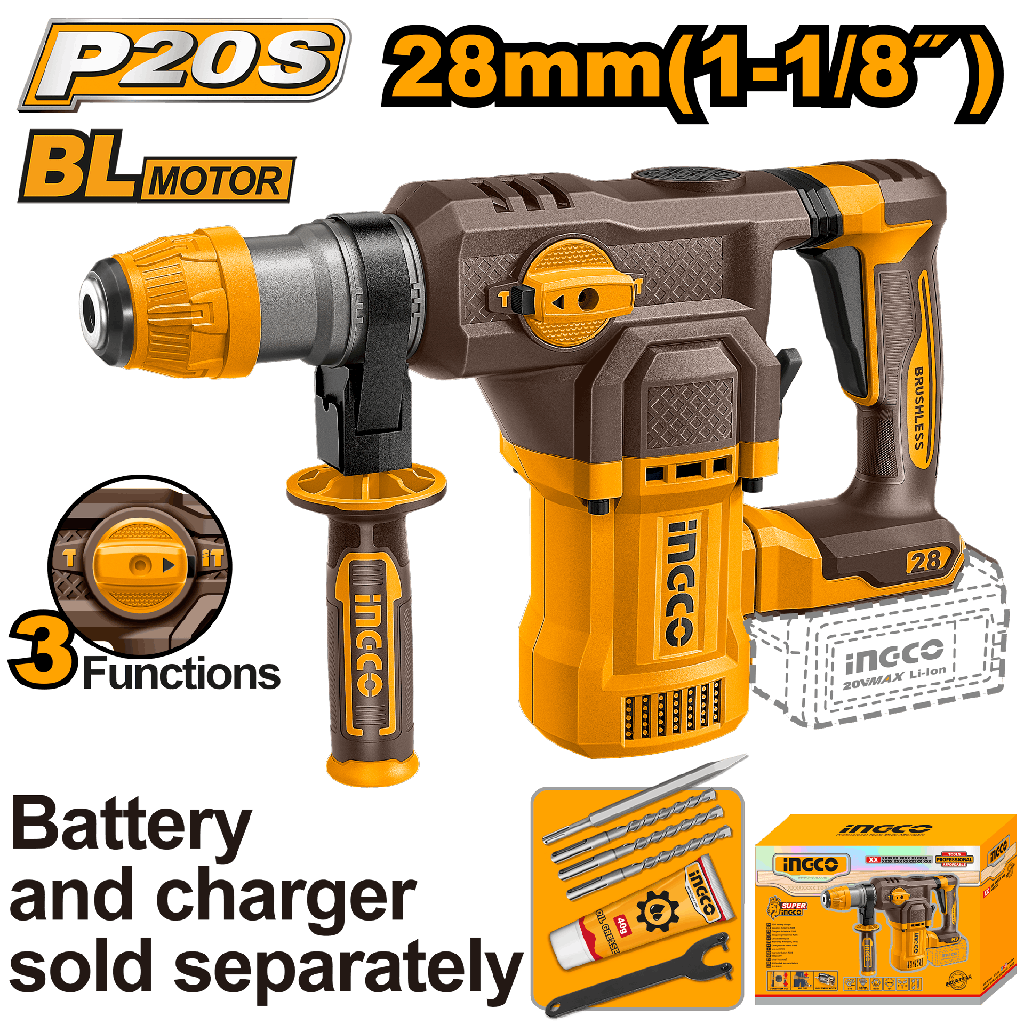 MARTILLO COMBINADO DEMOLEDOR 28mm 20 V * No incluye Car/Bat (copia)