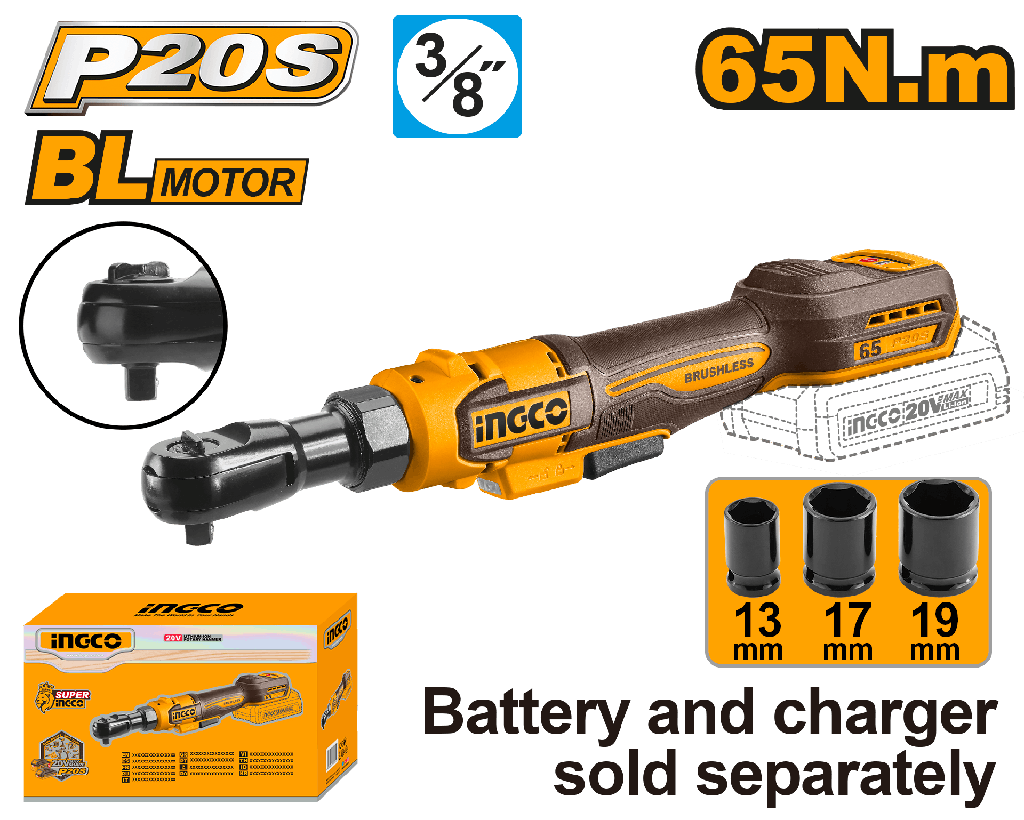 LLAVE CARRACA 20 V 3/8"