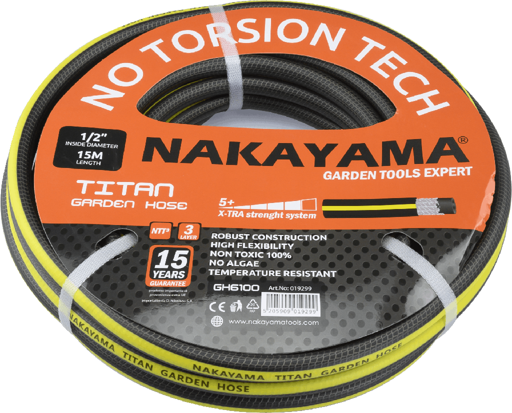 MANGUERA JARDÍN TITAN 15Μ 1/2''