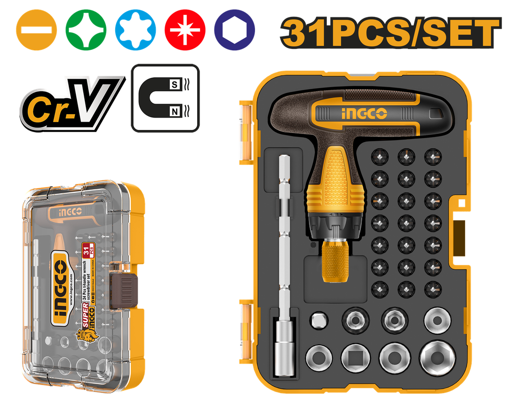 SET 31 PCS  DESTORNILLADOR MANGO  T