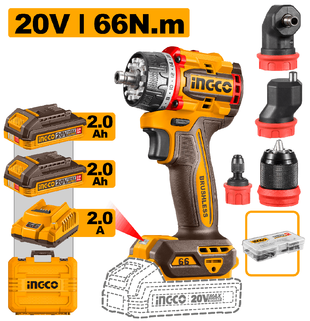 ATORNILLADOR MULTI - ANGULAR  66Nm  20 V