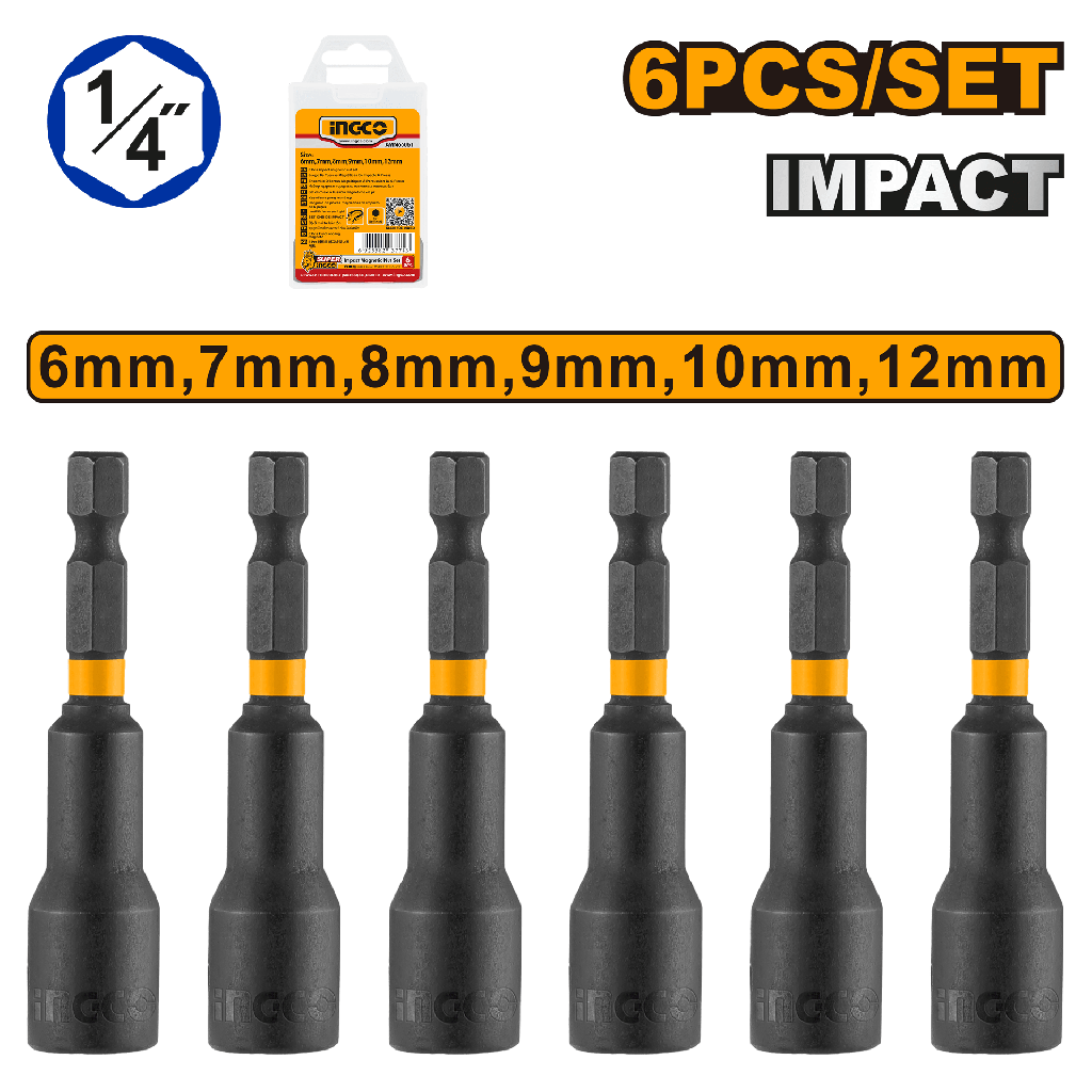 JUEGO 6 VASOS MAGNETICOS 6-12 mm