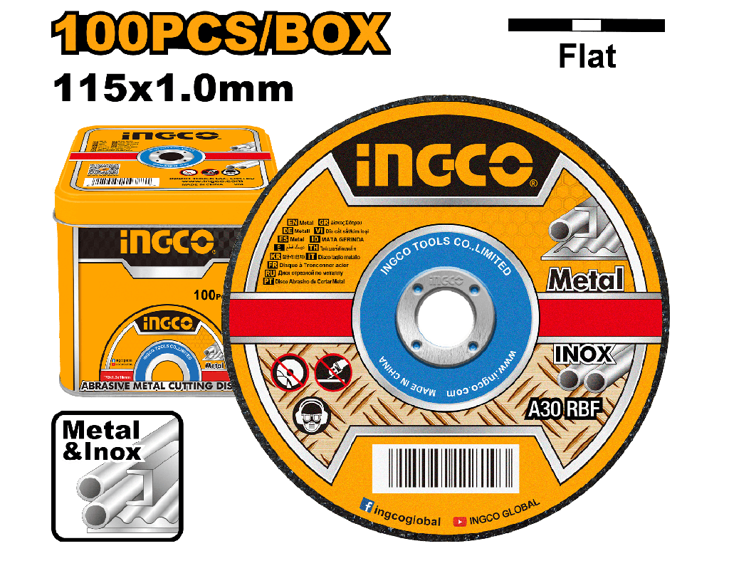 JUEGO 100 PCS DISCO CORTE METAL-INOX ULTRAFINO 125mm