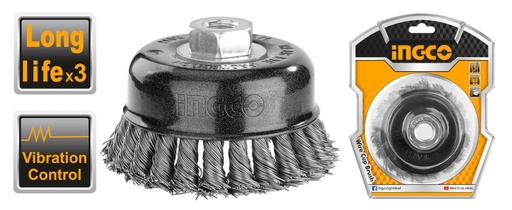 [WB21005] [0668] CEPILLO COPA ACERO  TRENZADO 100mm
