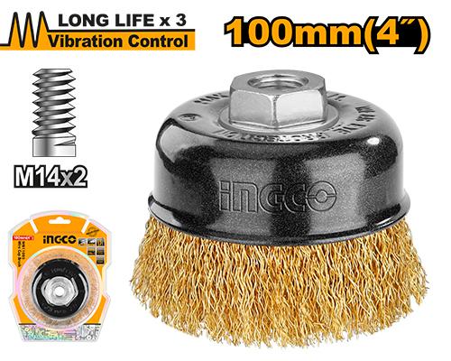 [WB21005] [0668] CEPILLO COPA ACERO TRENZADO 100 MM  INGCO WB21005
