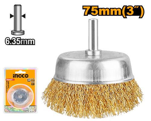 [WB30751] [0662] CEPILLO COPA ACERO LATONADO 75mm