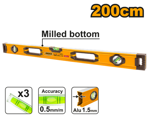 [HSL08200] [1338] NIVEL DE BURBUJA 200cm