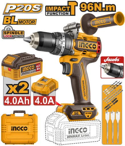 [CIDLI20968E] [1095] TALADRO ATORNILLADOR  PERCUTOR 20V 96Nm