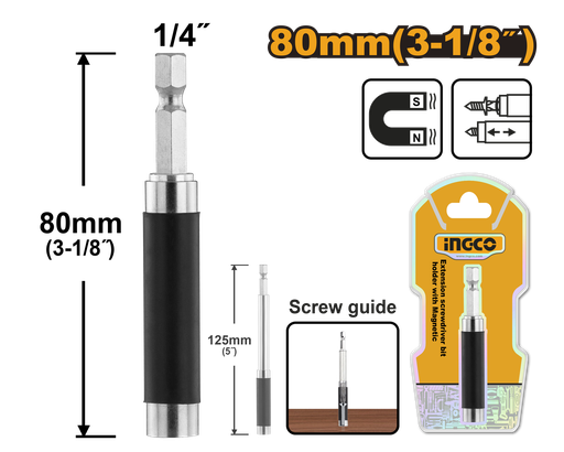 [ABH30801] [1299] SOPORTE PORTA PUNTAS 1/4" 80 mm IMANTADO