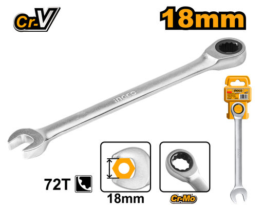 [HCSPAR181] [1315] LLAVE COMBINADA CARRACA 18mm