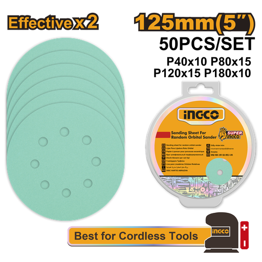 [AKRS125050] [1112] SET DE 50  LIJAS  INGCO AKRS125050