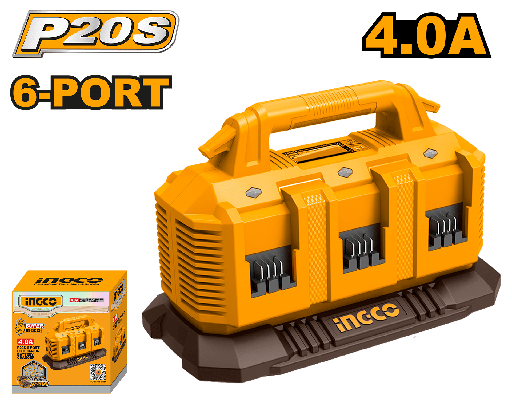 [FCLI2064] [1034] CARGADOR 6  PUERTOS 20 V 4 Ah   INGCO   FCLI2064