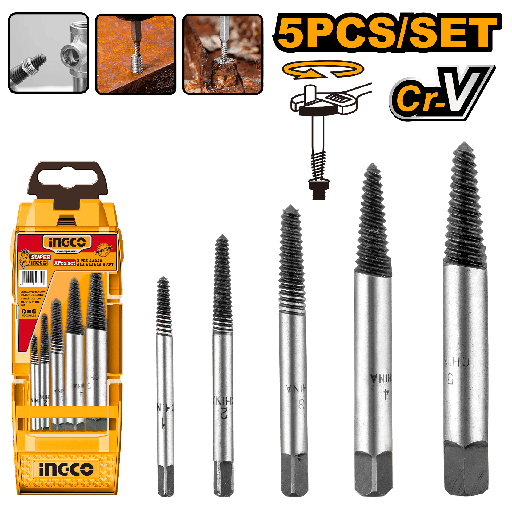 [ASE008] [1381] JUEGO 5 PCS EXTRACTOR DE TORNILLO