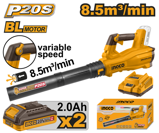 [CABLI20428E] [1409] SOPLADOR 20V 8,5 m³/min  (Bat./ Carg. Incluido)