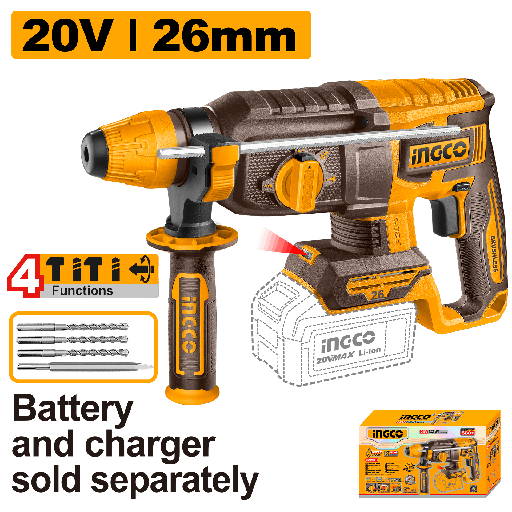 [CRHLI26208] [0531] MARTILLO COMBINADO DEMOLEDOR 26mm  20 V  * No incluye Carg/Bat.