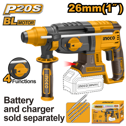 [CRHLI26208] [0531] MARTILLO COMBINADO DEMOLEDOR 26mm  20 V  * No incluye Carg/Bat.