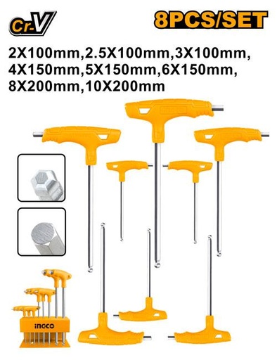 [HHKT80828] [0173] JGO 8  LLAVES ALLEN BOLA  MANGO T