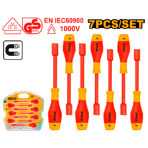 [HKISD0701] [1063] JUEGO 7 DESTORNILLADORES TUERCAS HEX AISLADOS