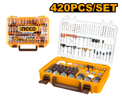 [AKMG4208] [0654] SET ACCESORIOS 420 PCS  MINI DRILL  INGCO AKMG4208