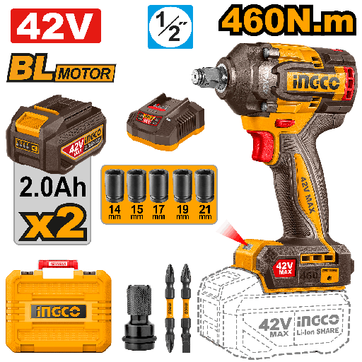 [CIWLI42462E] [1464] LLAVE DE IMPACTO 460 Nm 42 V