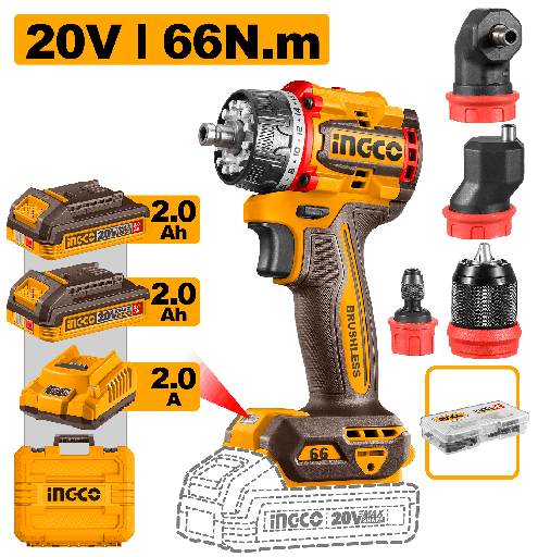 [CDLI206686E] [1468] ATORNILLADOR MULTI - ANGULAR  66Nm  20 V