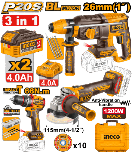 [CKLI202598E] [2503] * PACK DE HERRAMIENTAS INALÁMBRICAS DE 3 PIEZAS